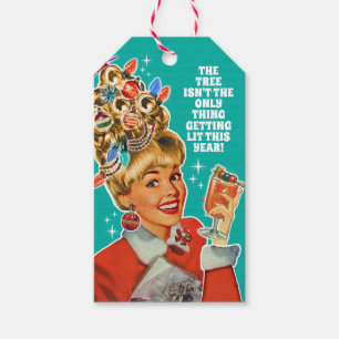 Étiquettes-cadeau Drôle Obtenir Lit Fille Noël Tags cadeaux