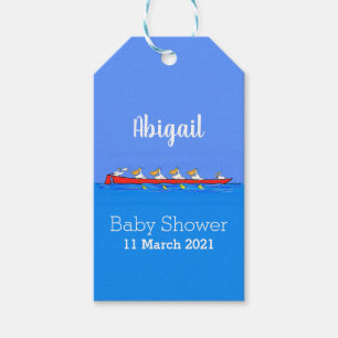 Étiquettes-cadeau Drôle pélicans rameurs dessin animé