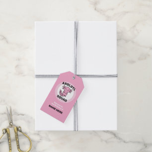 Étiquettes-cadeau Drôle petite équipe de Axolotl personnalisable ros