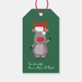 Étiquettes-cadeau Drôle renne de Noël (Dos)