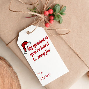 Étiquettes-cadeau Drôle Rétro Funky Chapeau de Père Noël Dessiné à l