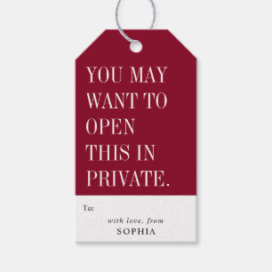 Étiquettes-cadeau Drôle, vous voudrez peut-être ouvrir ceci en privé