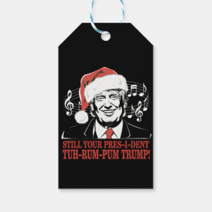 Étiquettes-cadeau Drôles de chaussons de Noël du président Trump vil