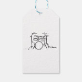 Étiquettes-cadeau Drummer Music Design Drums One-Line (Dos)