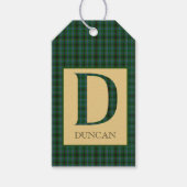 Étiquettes-cadeau Duncan Tartan Monogramme D (Devant)