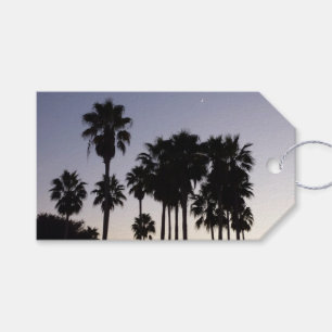 Étiquettes-cadeau Dusk avec palmiers Scène tropicale