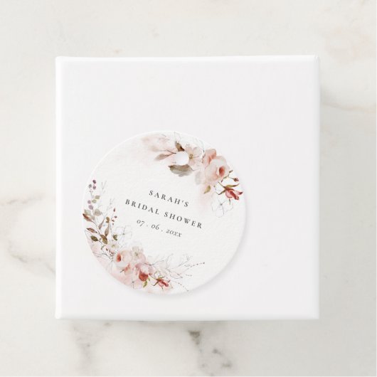 Étiquettes Cadeau Dusky automne Marsala Blush Floral Mariage (En situation)