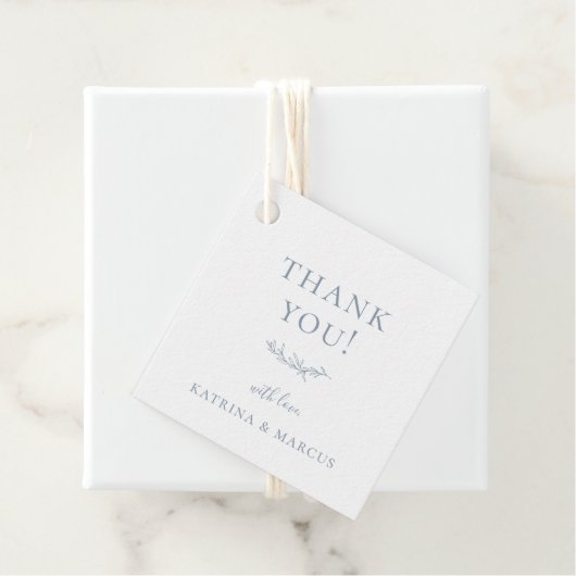 Étiquettes Cadeau Dusty Blue Botanical Branch Merci (En situation)