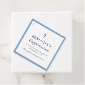 Étiquettes Cadeau Dusty Blue catholique Merci de confirmation (En situation)