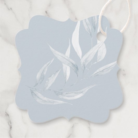 Étiquettes Cadeau Dusty Blue Cream Anemone Peony Mariage (Dos)