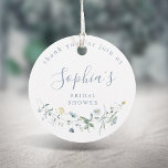 Étiquettes Cadeau Dusty Blue Fleur sauvage Rustic Boho Fête des mari<br><div class="desc">Elégante délicate aquarelle fleur sauvage couronne les détails de votre événement. Palettes pastel de jaune tendre, blanc cassé, vert sauge, bleu poussiéreux, verdure botanique, simple et romantique. Super quelque chose de bleu nuptiale étiquettes de faveur pour le baby shower rustique moderne, jardin de campagne nuptiale douche, et la soirée boho...</div>