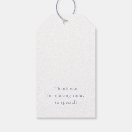 Étiquettes-cadeau Dusty Blue Fleur sauvage Rustic Boho merci pour (Dos)