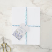 Étiquettes-cadeau Dusty Blue Floral Baby Shower de Mariage (Avec de laficelle)