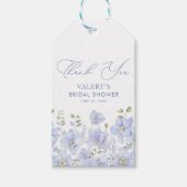 Étiquettes-cadeau Dusty Blue Floral Baby Shower de Mariage (Devant)