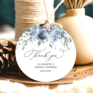 Étiquettes Cadeau Dusty Blue Floral Fête des mariées Favoriser les é