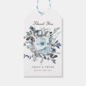 Étiquettes-cadeau Dusty Blue Floral Wedding Favoriser (Devant)