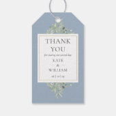Étiquettes-cadeau Dusty Blue Greenery Merci Mariage Faveur (Dos)