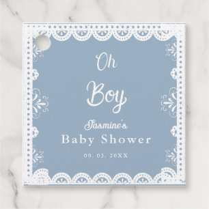 Étiquettes Cadeau Dusty Blue mexicaine baby shower papillon picado