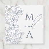 Étiquettes Cadeau Dusty Blue Moderne Monogram Mariage (Devant)
