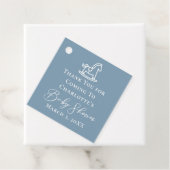Étiquettes Cadeau Dusty Blue White Rocse Baby shower (En situation)