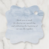 Étiquettes Cadeau Dusty et Navy Blue Flowers Mariage Merci (Dos)