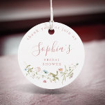 Étiquettes Cadeau Dusty rose Fleur sauvage Rustic Boho Fête des mari<br><div class="desc">Elégante délicate aquarelle fleur sauvage couronne les détails de votre événement. Palettes pastel de rose doux, blanc cassé, beige, bleu poussiéreux, verdure botanique, simple et romantique. Super quelque chose de bleu nuptiale étiquettes de faveur pour le baby shower rustique moderne, jardin de campagne nuptiale douche, et la soirée boho bleu...</div>