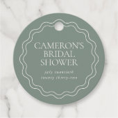 Étiquettes Cadeau Dusty Sage | Fête des mariées frontalière de la pé (Devant)