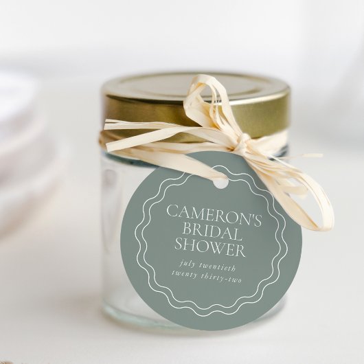 Étiquettes Cadeau Dusty Sage | Fête des mariées frontalière de la pé