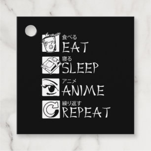 Étiquettes Cadeau Eat Sleep Anime Repeat Venin Idea Cosplayer