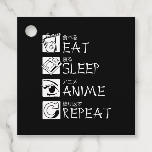 Étiquettes Cadeau Eat Sleep Anime Repeat Venin Idea Cosplayer (Devant)