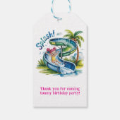Étiquettes-cadeau Eau Diapositive Fille Merci de fête d'anniversaire (Dos)