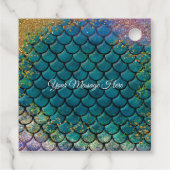 Étiquettes Cadeau Écailles de poisson sirène glamour sarcelle violet (Dos)