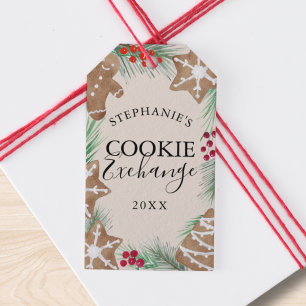 Étiquettes-cadeau Échange de biscuits de Noël