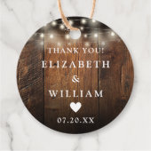 Étiquettes Cadeau Éclairage à cordes Boho Rustique Mariage de grange (Dos)