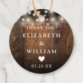 Étiquettes Cadeau Éclairage à cordes Boho Rustique Mariage de grange (Devant)