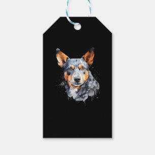 Étiquettes-cadeau Éclat d'encre Kelpie australienne