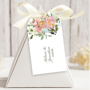 Étiquettes-cadeau Éclats cadeaux Mariage floral Eggshell et Blush