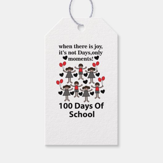 Étiquettes-cadeau École 100 Jours D'École (Devant)