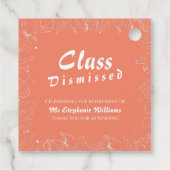 Étiquettes Cadeau École de retraite Classe d'enseignant Parti rejeté (Dos)