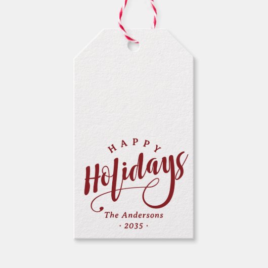 Étiquettes-cadeau Écriture calligraphique pour joyeuses fêtes simple (Devant)