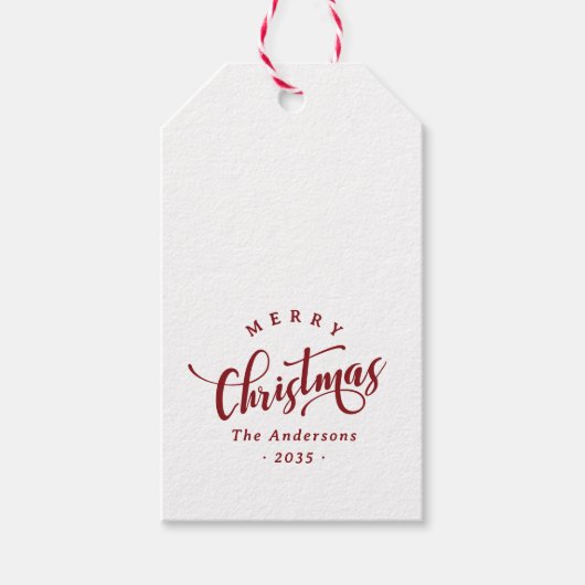 Étiquettes-cadeau Écriture calligraphique simple de Joyeux Noël (Devant)