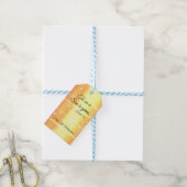 Étiquettes-cadeau Écriture de Noël d'or (Avec de laficelle)