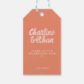 Étiquettes-cadeau Écriture manuscrite rose Sticker rectangulaire Mar (Dos)