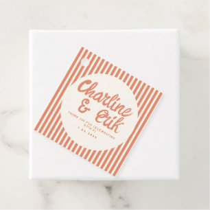 Étiquettes Cadeau Écriture manuscrite rouge à bande Merci Mariage ré