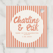 Étiquettes Cadeau Écriture manuscrite rouge à bande Merci Mariage ré (Dos)