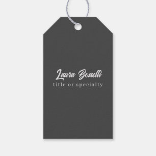 Étiquettes-cadeau Écriture minimaliste Professionnelle Moderne Gris 