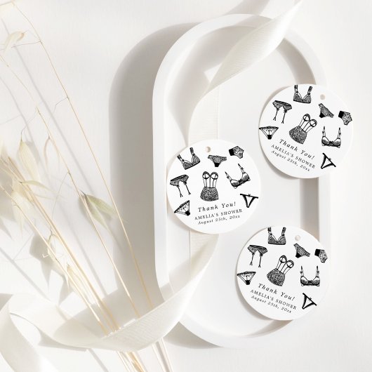 Étiquettes Cadeau Écriture Moderne Brosse Lingerie Réception de Mari