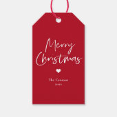 Étiquettes-cadeau Écriture moderne rouge Noël  (Devant)