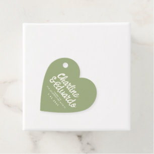 Étiquettes Cadeau Écriture rétro verte