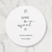 Étiquettes Cadeau écriture simple et élégante L'amour est la faveur  (Devant)